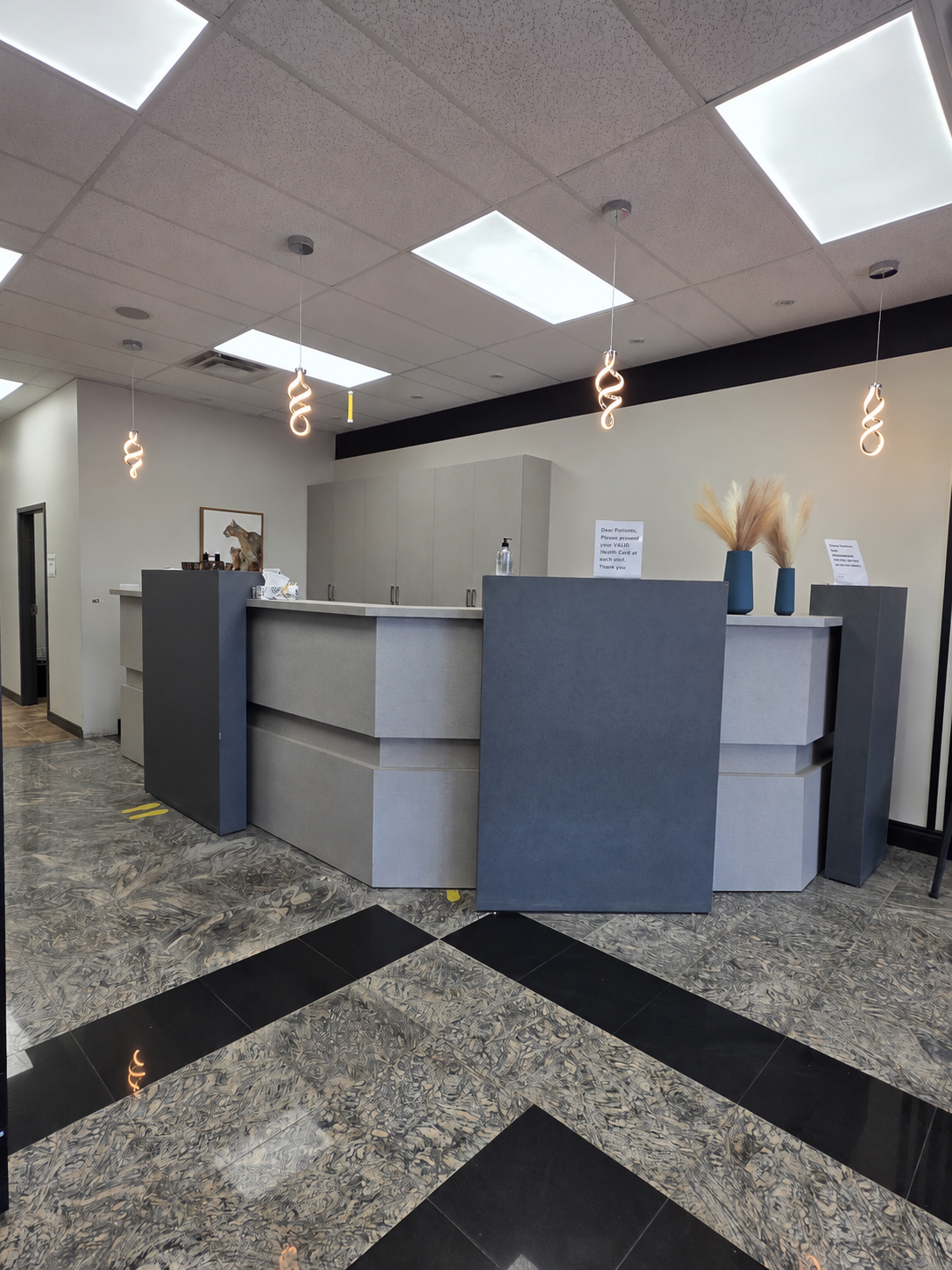 Reception desk inside Speedvale Medical Clinic